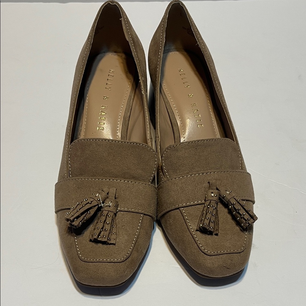 Kelly & Katie Taupe Tassel Loafers